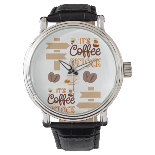 Det är kaffeklocka armbandsur (Framsida)