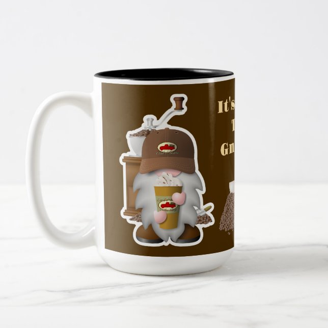 Det är kaffetid, Gnomies! Två-Tonad Mugg (Vänster)