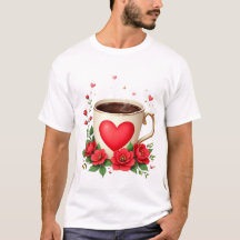 Det Är Kaffetid Med Kopp Och Röda Hjärtan