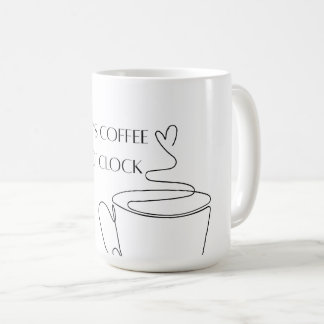 Det är kaffetid minimal linjekonst koppdesign kaffemugg