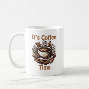 Det är kaffetid – mysiga kaffebönor kaffemugg