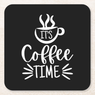 Det är kaffetid underlägg papper kvadrat