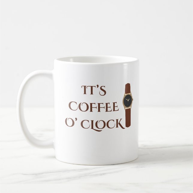 Det Är Kaffets Tid Kaffehumor Kaffemugg (Vänster)