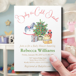 Det är kall julgran presenter för blivande bebisar inbjudningar