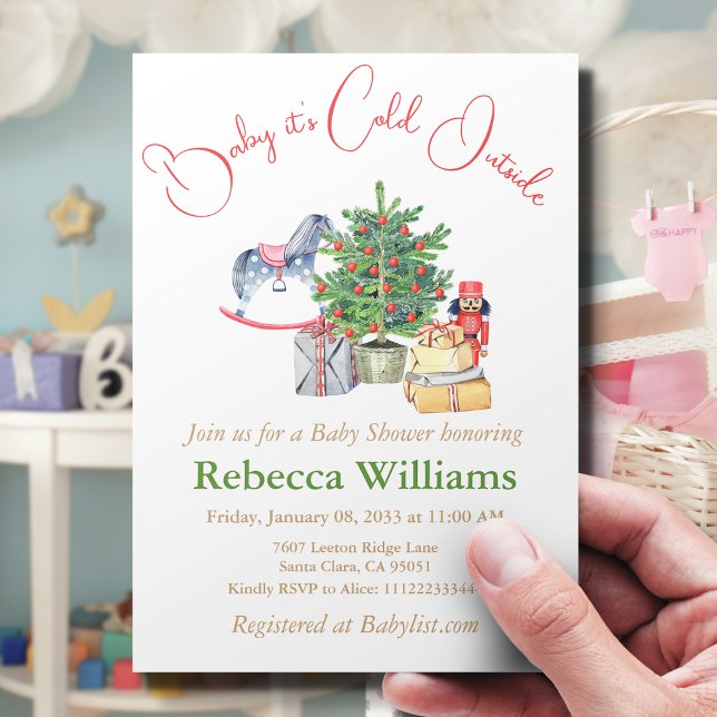 Det är kall julgran presenter för blivande bebisar inbjudningar (Skapare uppladdad)