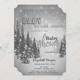 Det är Kall utanför Gräs Träd Baby Shower Inbjudningar