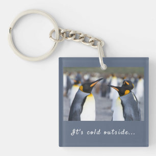 Det är kall utanför Kung Penguin-foto med text