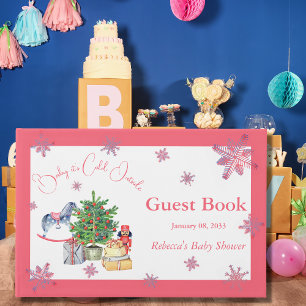 Det är Kall utanför Rosa Baby Shower Gästböcker