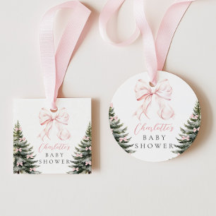 Det är Kall utanför Rosa Bow Baby Shower Gåvor Etiketter