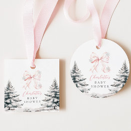 Det är Kall utanför Rosa Bow Baby Shower Gåvor Etiketter