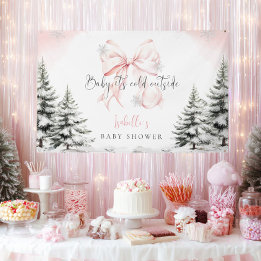 Det är Kall utanför Rosa Bow Baby Shower Party