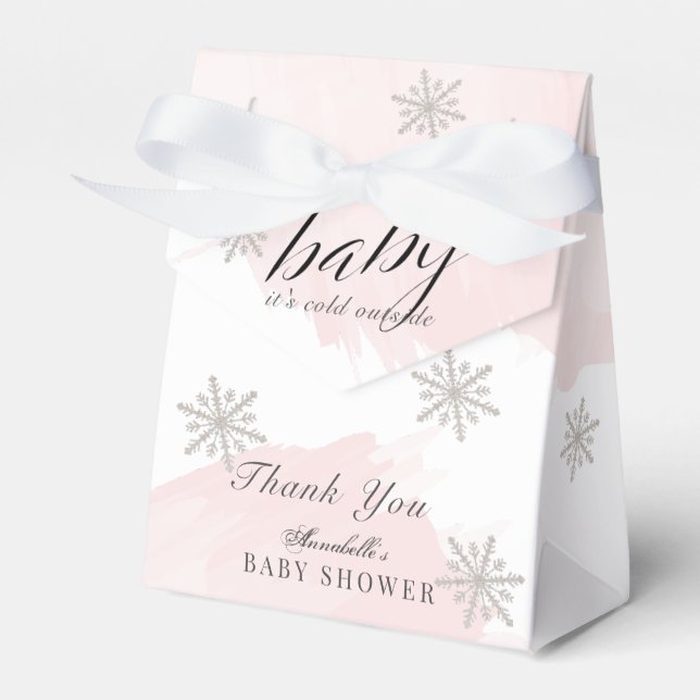 Det är Kall utanför Rosa, vattenfärgsbabyskor Presentaskar (Framsidan Sidan)