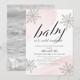 Det är Kall utanför Rosa Virtuell babyskare Inbjudningar