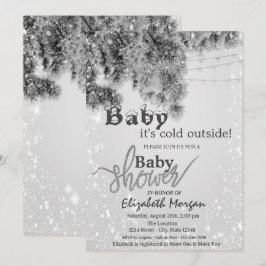Det är Kall utanför Silver Grenar Baby Shower Inbjudningar