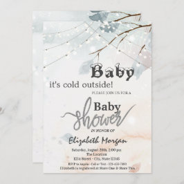 Det är Kall utanför Träd Gren Baby Shower Inbjudningar