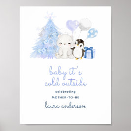 Det är Kall utanför vattenfärgsskaren för babykläd Poster