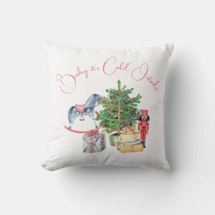 Det är Kall utanför Winter Rosa Girl Baby Shower Kudde