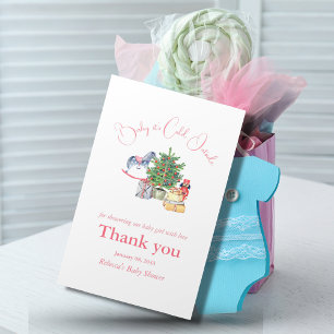 Det är Kall utanför Winter Rosa Girl Baby Shower Tack Kort