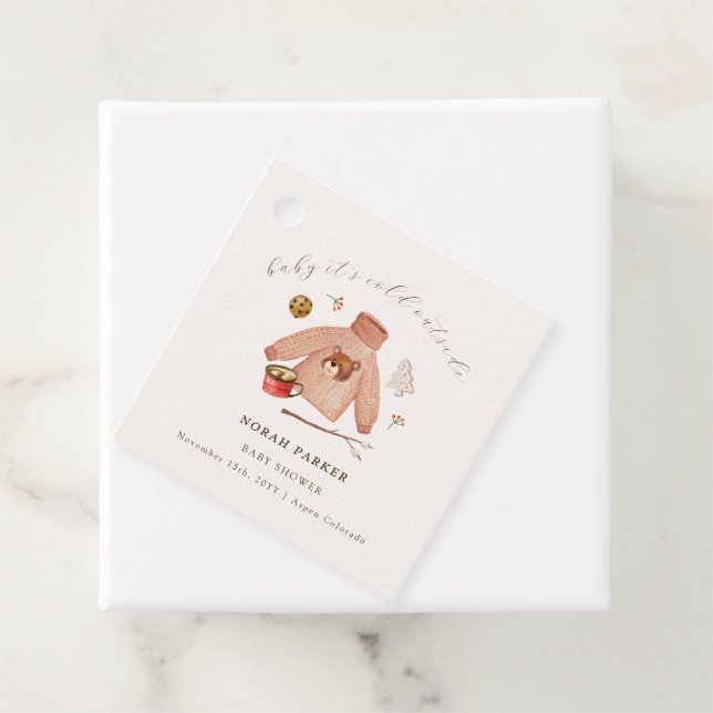 Det är Kall Winter Camping Clothes Baby Shower Gåvor Etiketter (På plats)