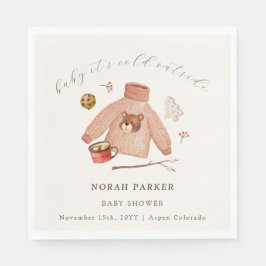 Det är Kall Winter Camping Clothes Baby Shower Pappersservett