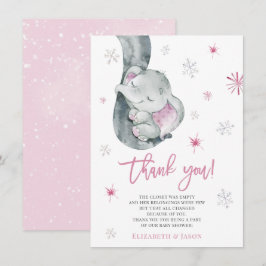 Det är Kallet utanför Elephant Winter Girl Baby Sh Tack Kort