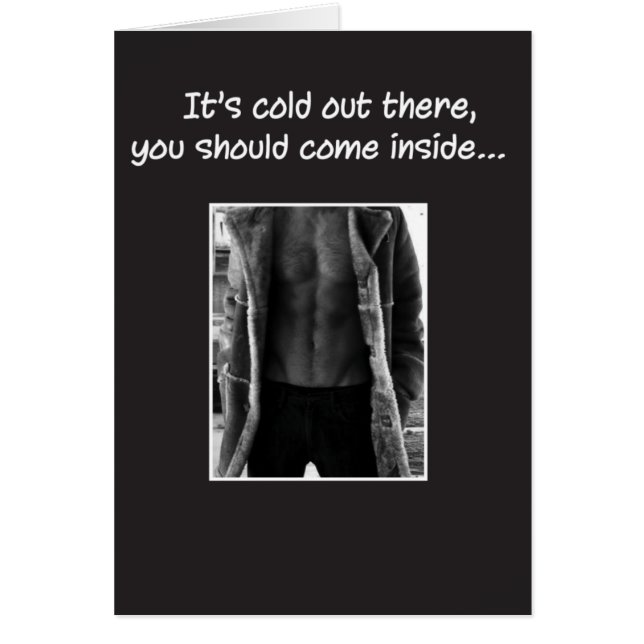 Det är kallt ut där hälsningskort (Framsidan)