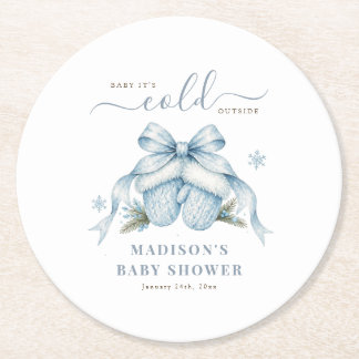 Det är kallt utanför elegant baby boy shower underlägg papper rund