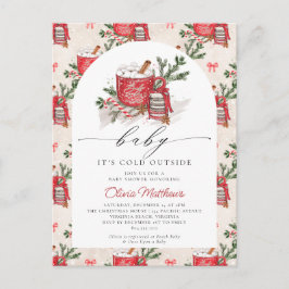 Det är kallt ute Baby Baby shower på vintern Vykort