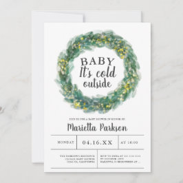 Det är kallt ute grön jul baby shower inbjudningar