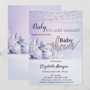 Det är kallt ute i tallskogen - Baby Shower Inbjudningar