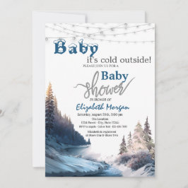 Det är kallt ute Landskap, Natur Baby Shower Inbjudningar