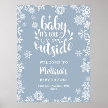 Det är kallt ute pojke vinter baby shower välkomme