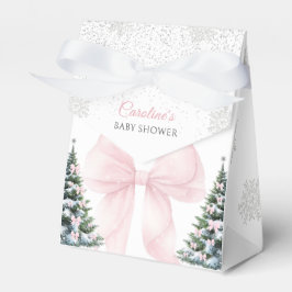 Det är kallt ute Rosa Bow Baby Shower Förmånslåda Presentaskar
