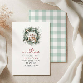 Det är kallt ute söta hjort Baby Shower Inbjudningar