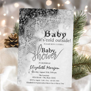 Det är kallt ute tallkottar baby shower inbjudningar