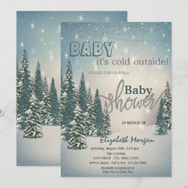 Det är kallt ute vinter tallar baby shower inbjudningar