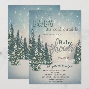 Det är kallt ute vinter tallar baby shower inbjudningar