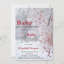 Det är kallt vintersvunderland snö baby shower inbjudningar