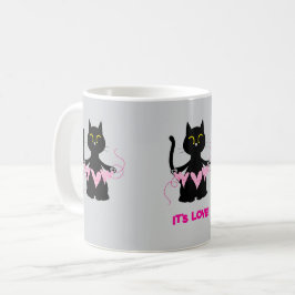 DET ÄR KÄRLEK! Funny Black Cat Mugg