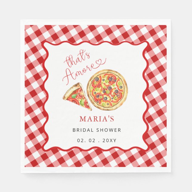 Det är kärlek Italiensk Pizzafest Bröllopsdusch Pappersservett (Framsidan)