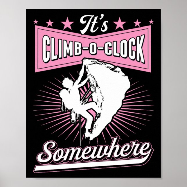 Det är Klättra O Klockan Någonstans Retro  Poster (Framsidan)