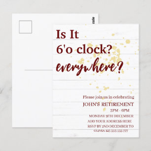 Det är klockan 6 överallt roligt pension anpassnin vykort