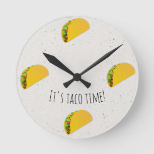 Det är kök för TacoTime skräpmat Rund Klocka