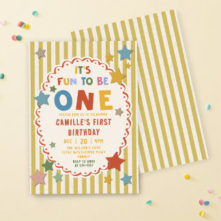 Det är kul att fylla ett färggrant 1-årsdag inbjudningar