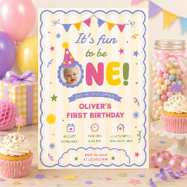 Det är kul att vara en foto pojke 1-årsdag inbjudningar