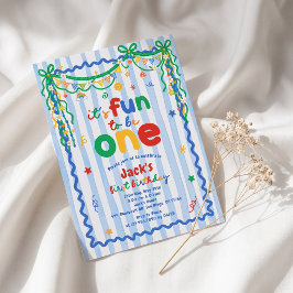 Det är kul att vara en pojke 1-års födelsedagsinbj inbjudningar
