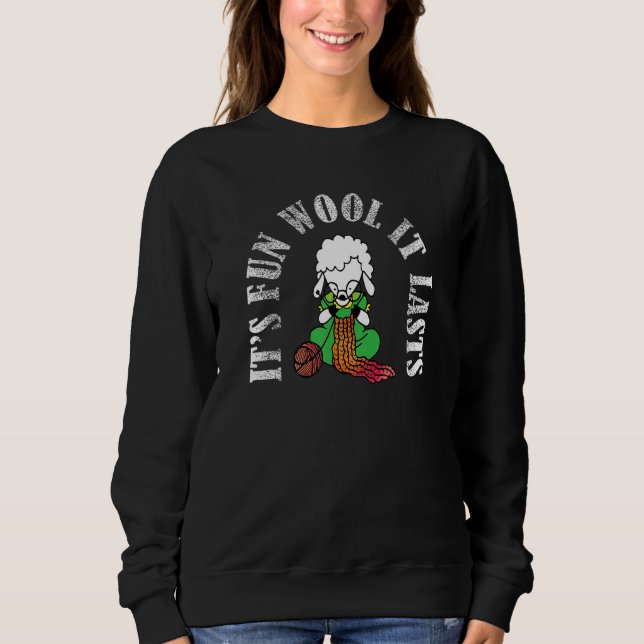 Det är kul Ull det varar Söt stickning får T Shirt (Framsida)
