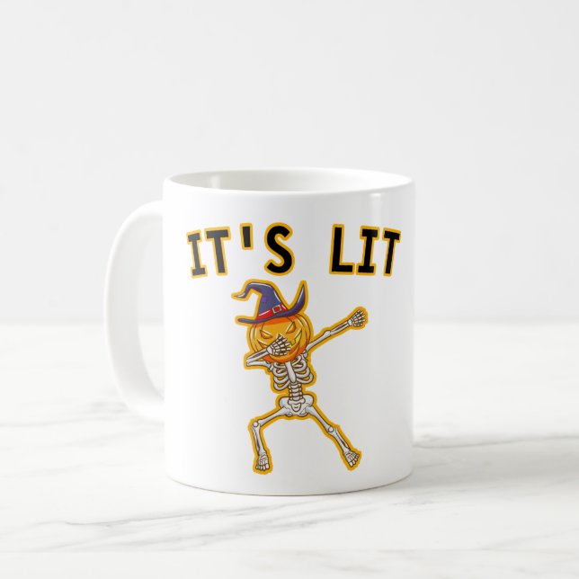 DET ÄR LIT - HALLOWEEN SKELETON PUMPKIN KAFFEMUGG (Framsida vänster)