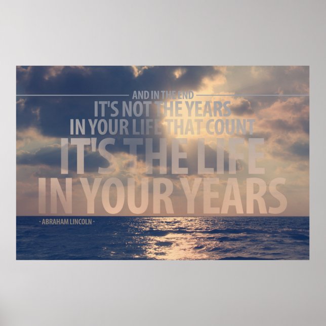 "Det är livet i dina år" Citat Poster (Framsidan)