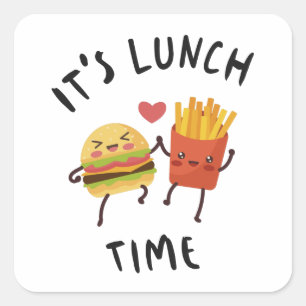 Det är Lunch Time Fyrkantigt Klistermärke